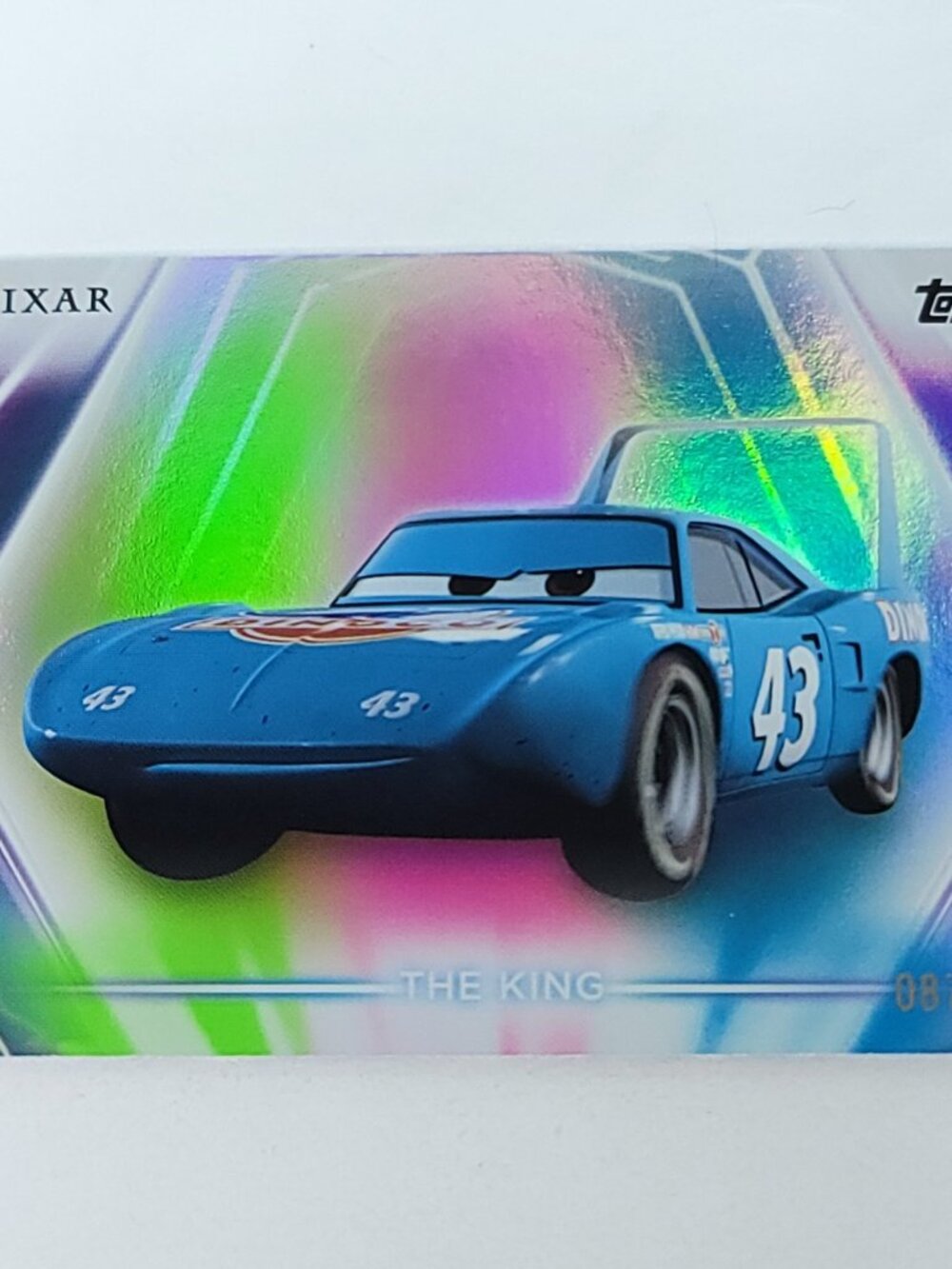 The King Cars Topps 2026 Disney Neon Holo Parallel Refractor Limited 087/150